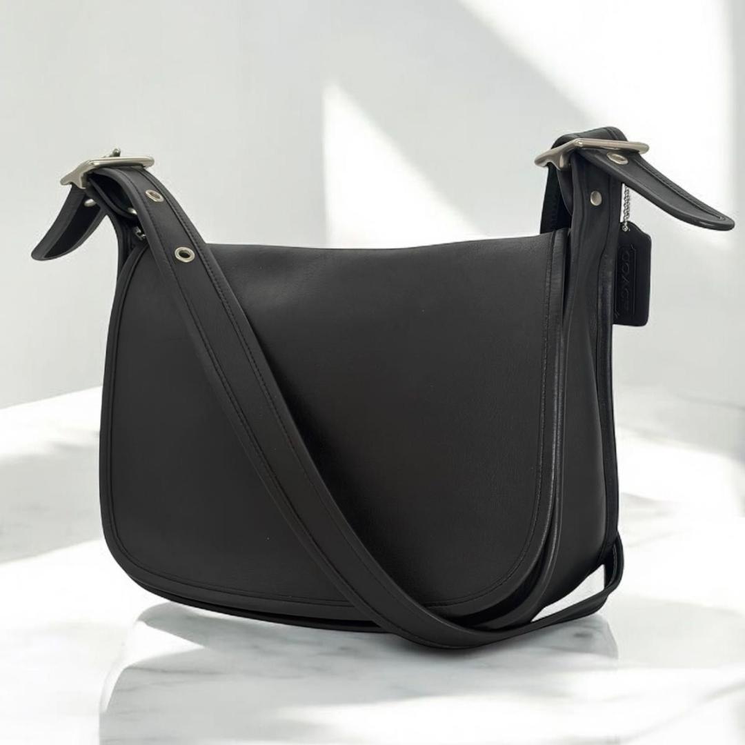 オールド コーチ レザー ショルダーバッグ 9951 ブラック 黒 ヴィンテージ