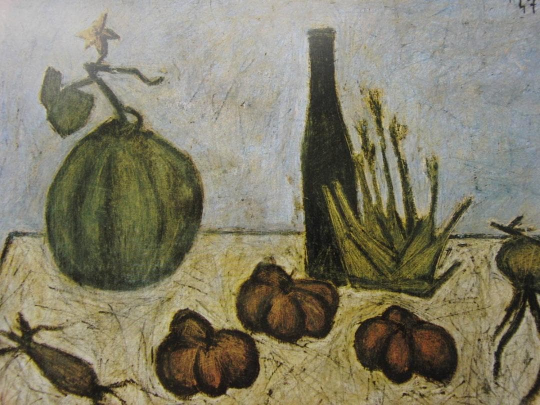 ベルナール・ビュッフェ、「Nature morte aux legumes」