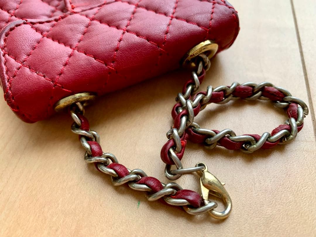 【CHANEL】ミニミニ マトラッセ 赤 ヴィンテージ