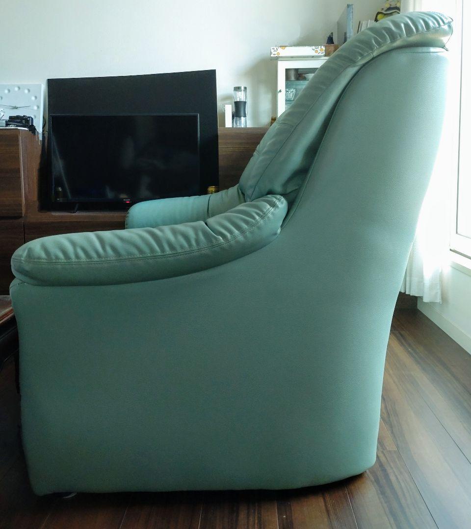 ミントグリーン 2人掛けソファ ハイバックソファ ニコイチ