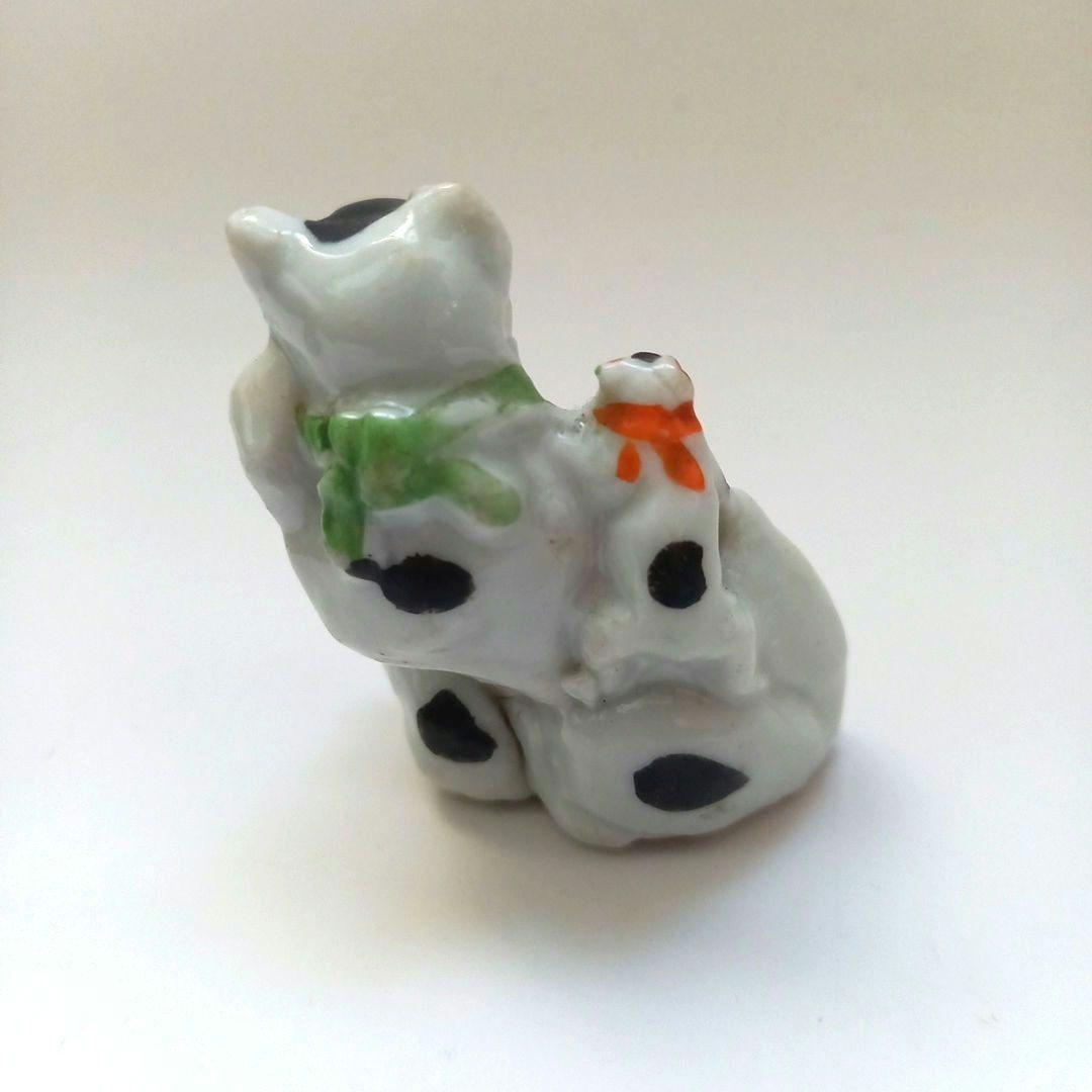 招き猫　磁器人形　レトロアンティーク人形　縁起物　親子猫