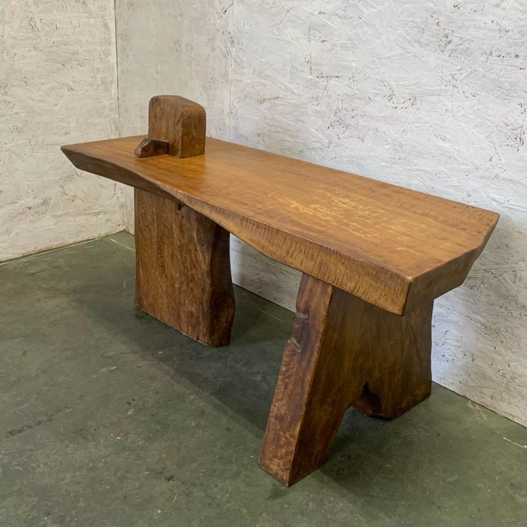 【一点物】 ナチュラル サイドテーブル 作業台 自然木 ヴィンテージ N0751