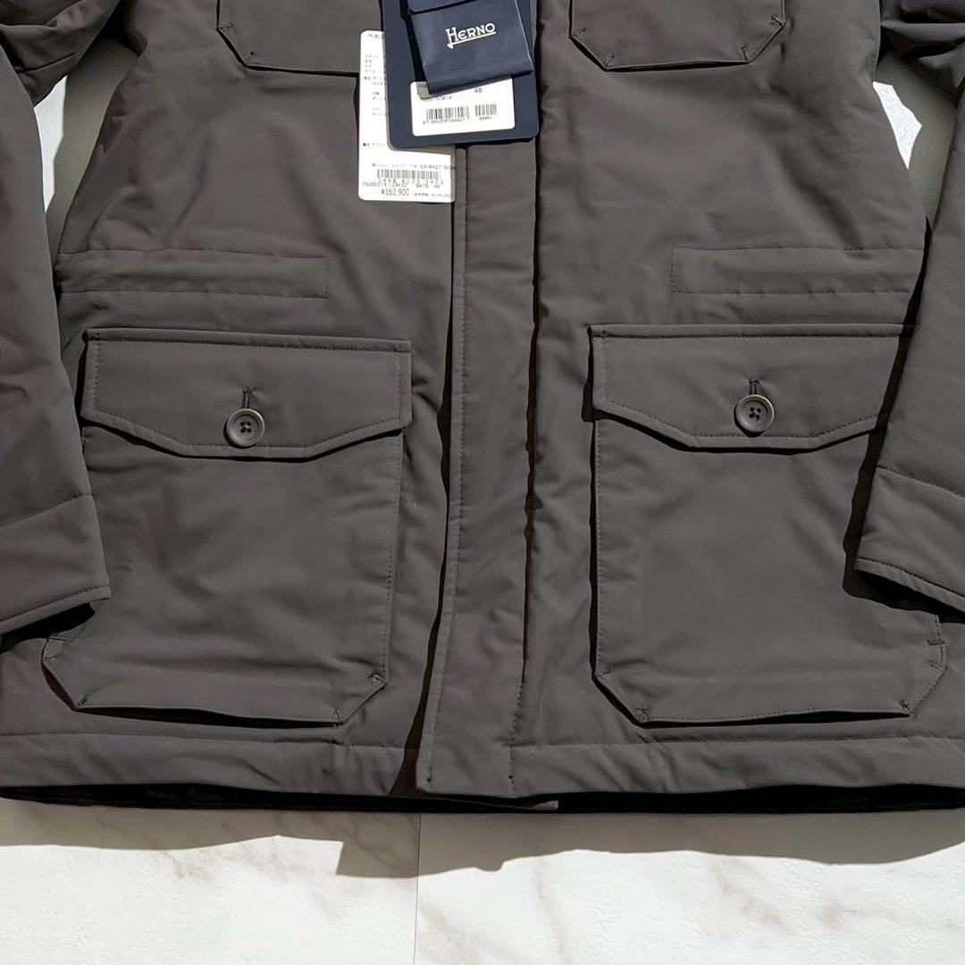 新品未使用タグ付き 24AW ヘルノ M-65型ブルゾン 中綿入り内側エコファー