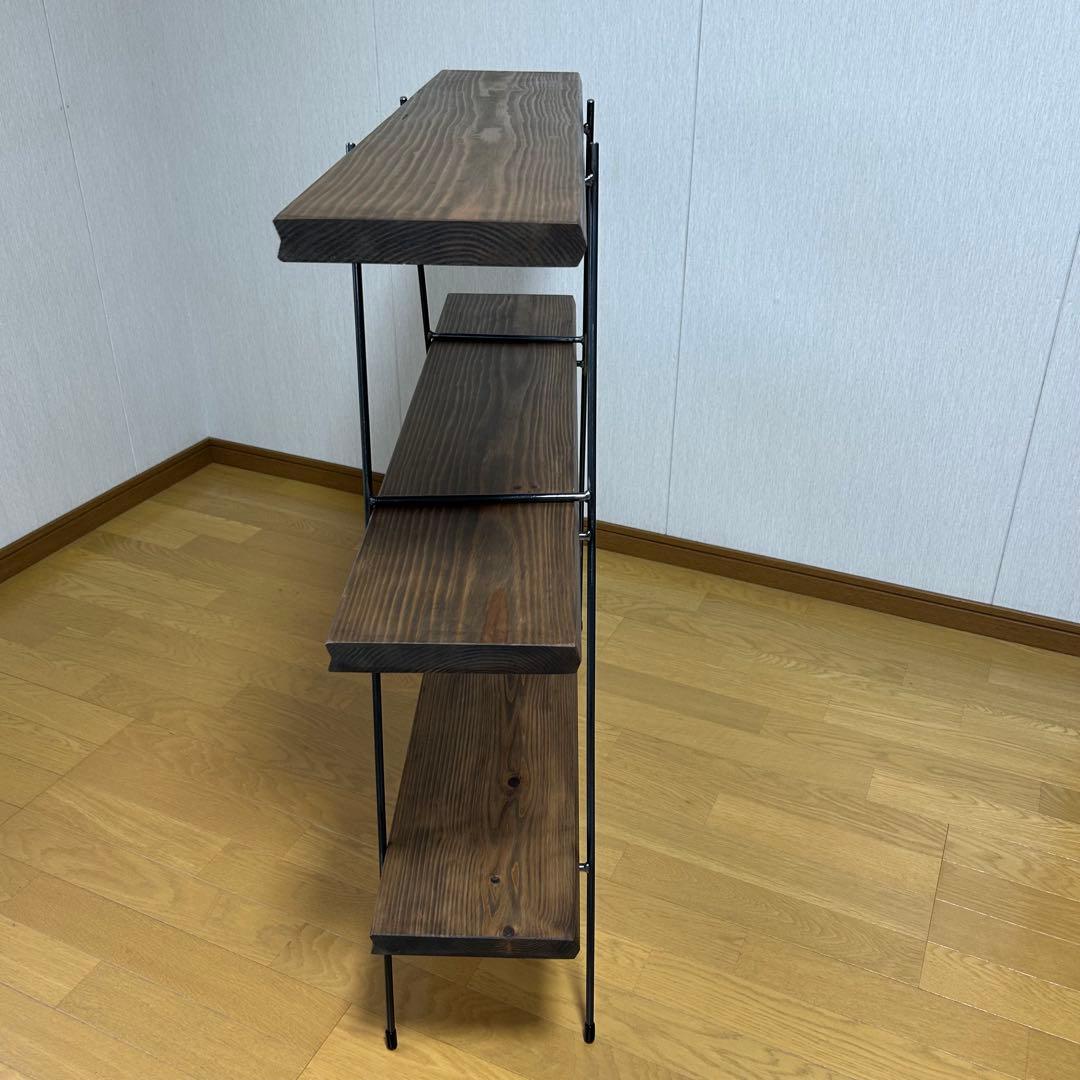 カフェ板3段シェルフ　アイアン家具　キッチン家具　オシャレ　ミニマル