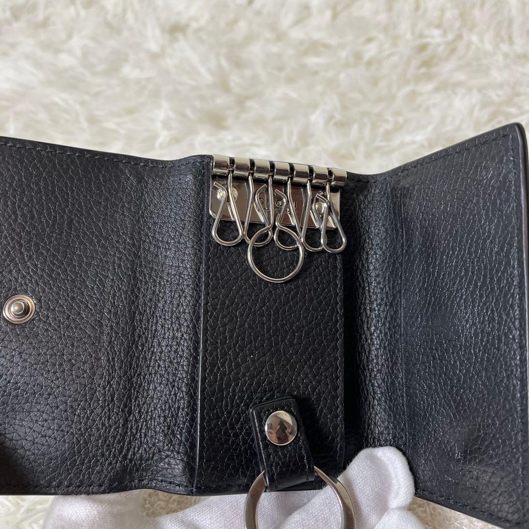 新品未使用　現行　GUCCI キーケース　キーリング　6連　レザー　箱保存袋付き