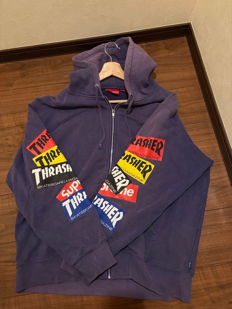 Supreme Thrasher フルジップフーディ パープル