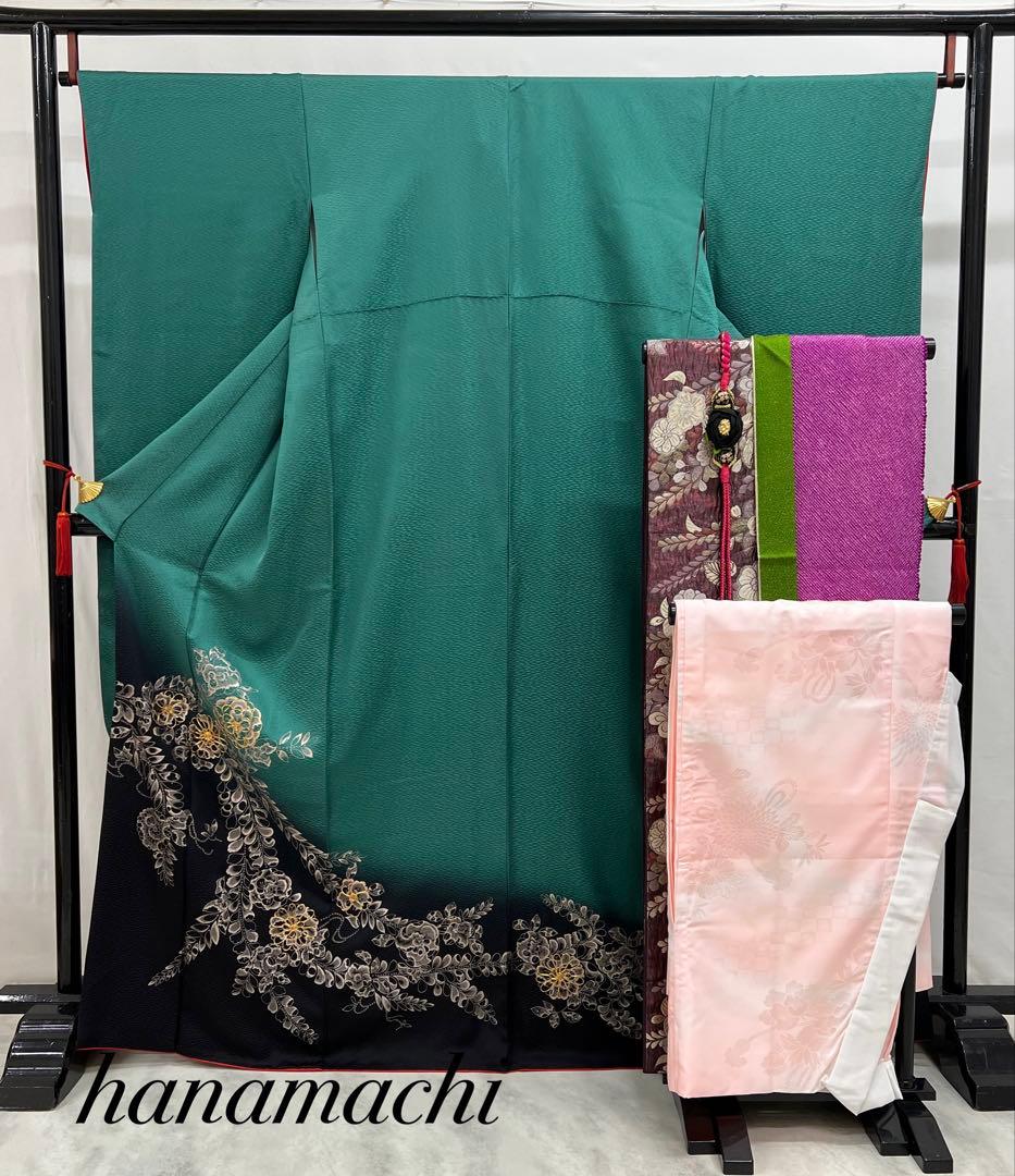 振り袖　フルセット　長襦袢　パーティー　成人式　金彩加工　刺繍入　辻ヶ花　671