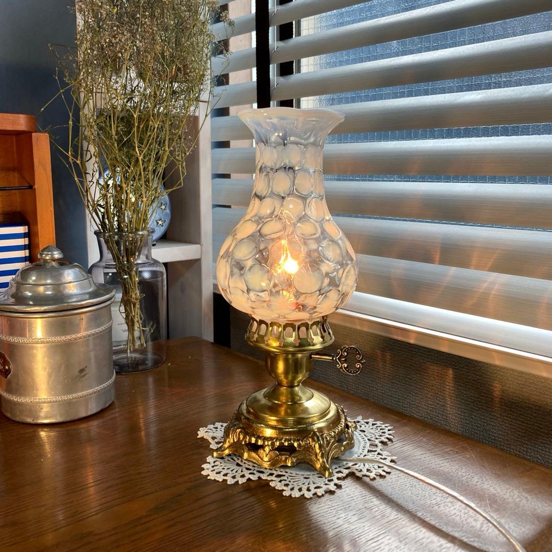 フェントン　1930年　ランプスタンド　アンティークシェード　ランプスタンド