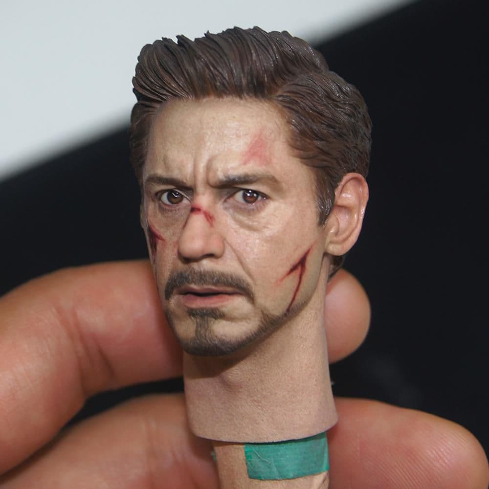 トニー アベンジャーズ3 フィギュアヘッド 傷跡付き