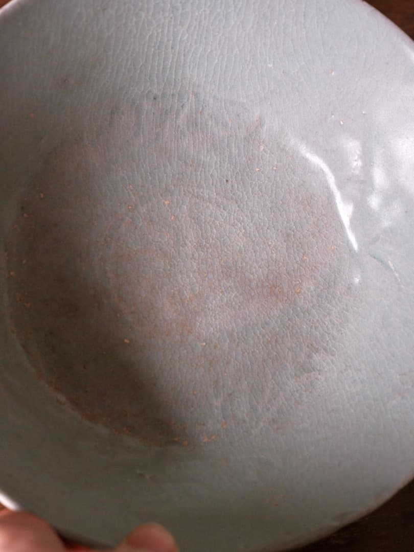 青磁鉢　茶碗　高麗青磁　陰刻文皿　箱付　茶道具　Q1784