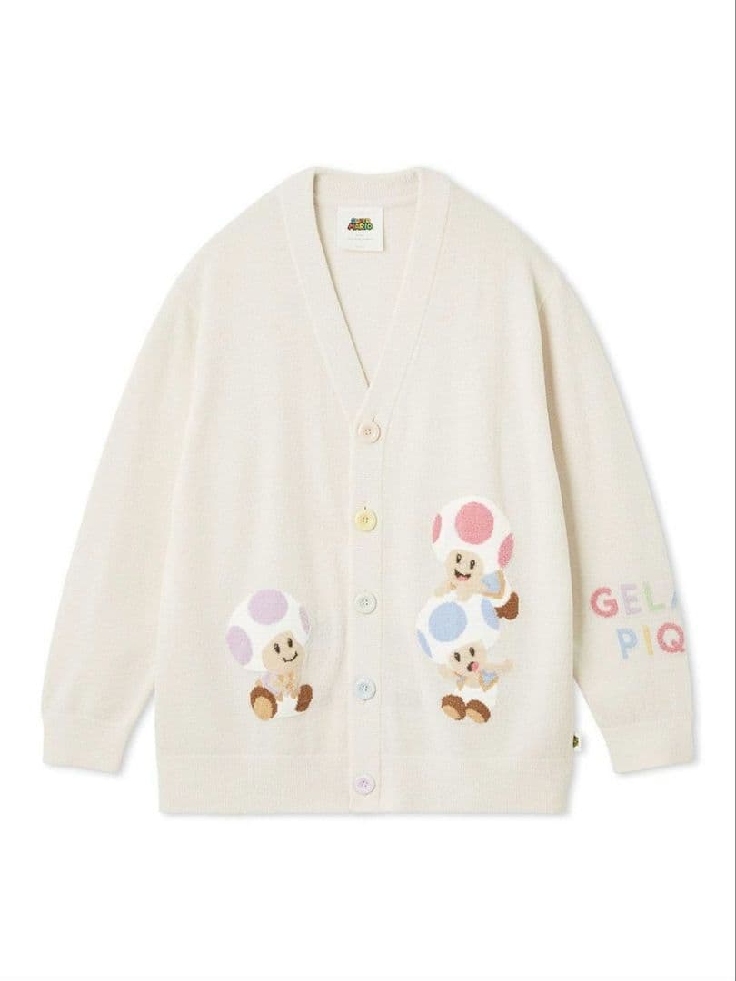 ジェラートピケ　スーパーマリオ　キノピオ　カーディガン　ルームウェア