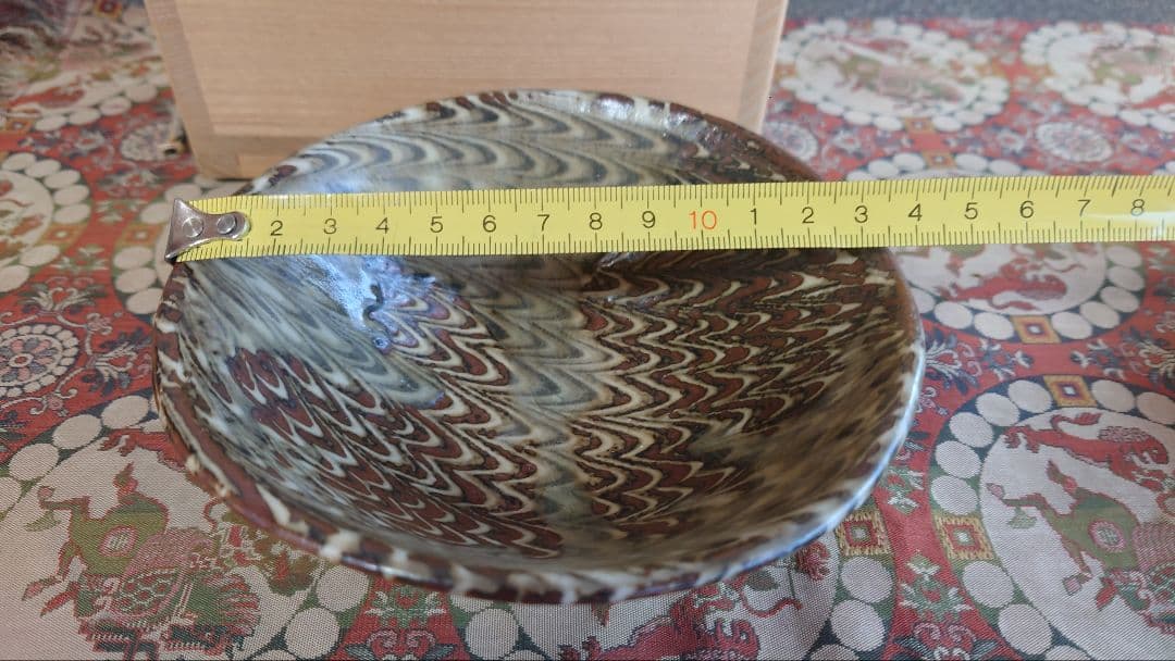 上田恒次練込鶉手抹茶茶碗