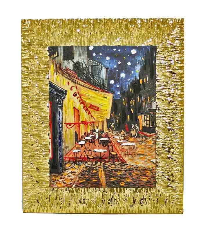 イタリア 額絵 アートフレーム 夜のカフェテラス ゴッホ 4030-190G