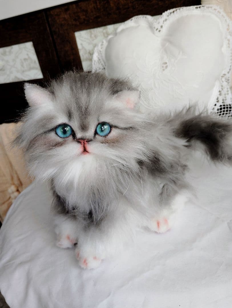 ミヌエット子猫ちゃん♡美人さん♡アートドール♡ぬいぐるみ♡大きめサイズ♡