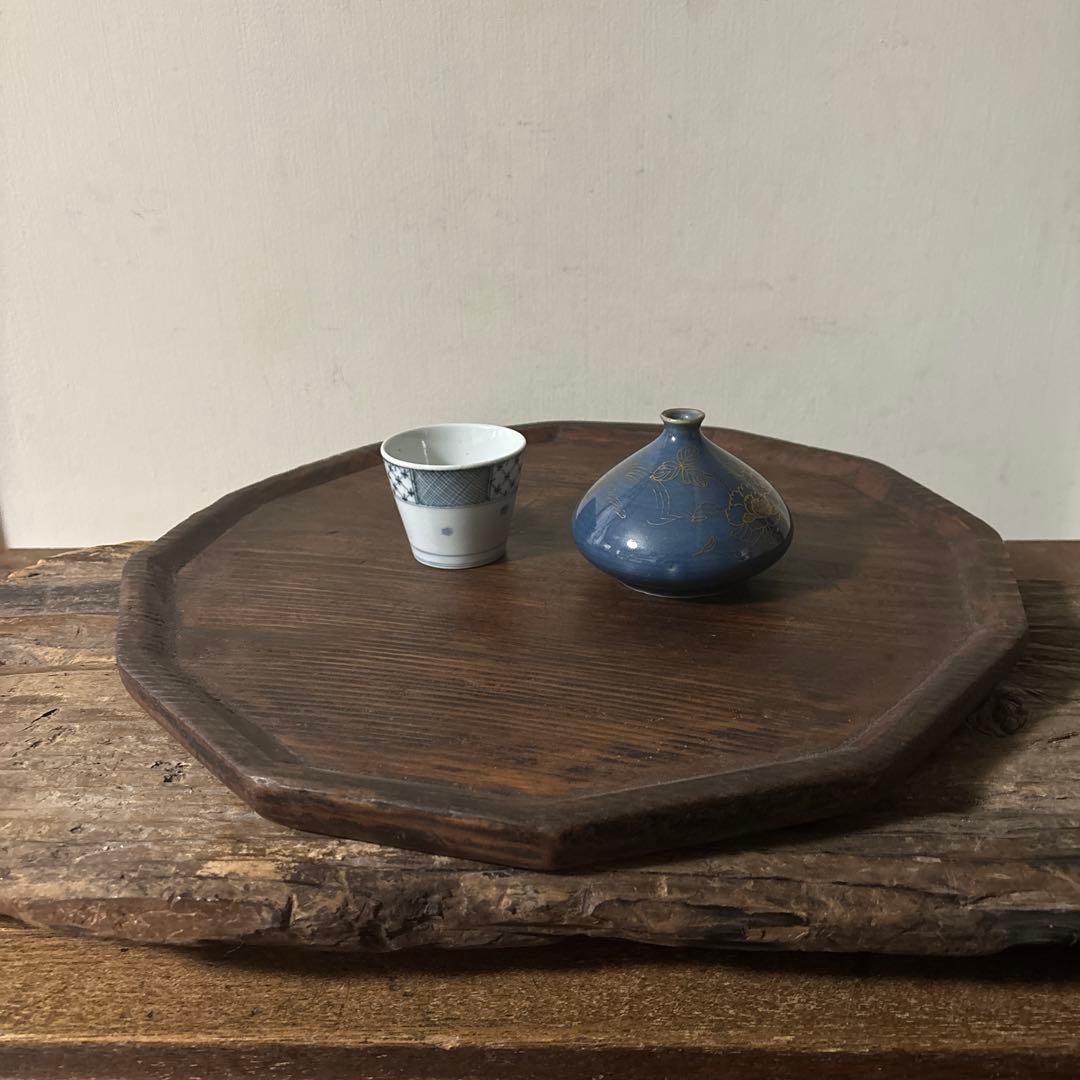 李朝十二角膳天板その66 盆.古道具.骨董品.韓国骨董. Antique.酒器盆