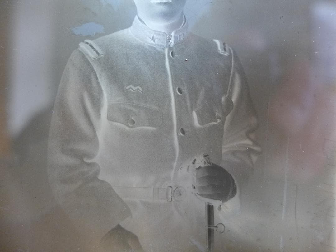 珍品　時代物　戦前　上海事変頃？陸軍　新野部隊通信員？　ガラス乾板3点　ネガ