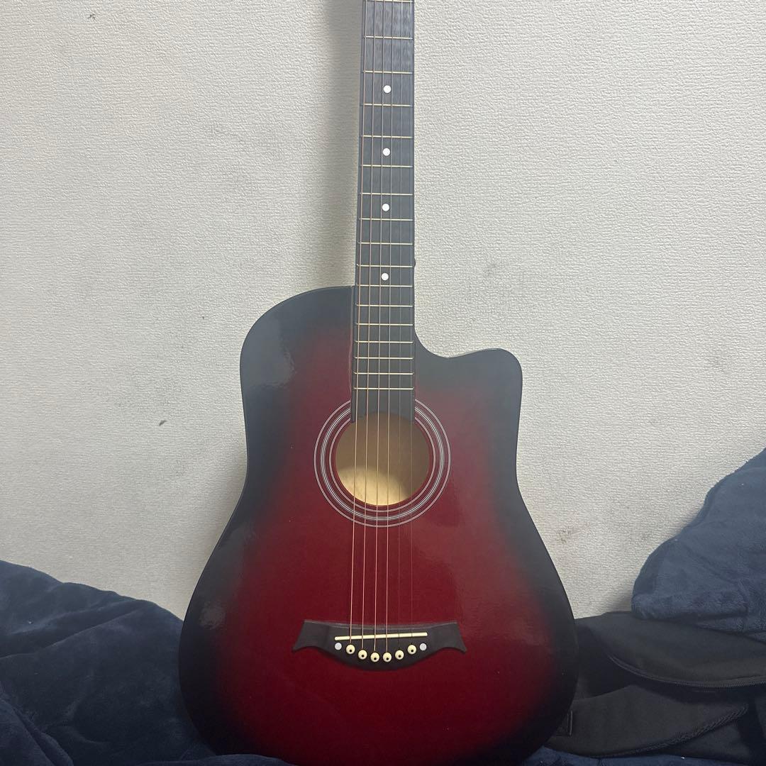 アコースティックギター レッド 6弦