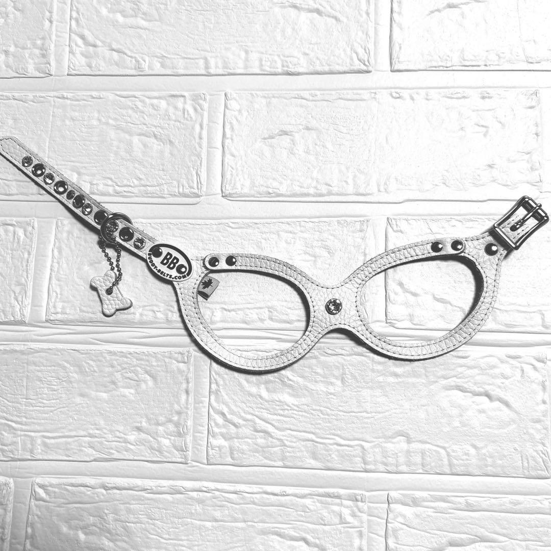 バディベルト2.5号　オールレザー　スワロフスキー6個　ハーネス　BBベルト　犬