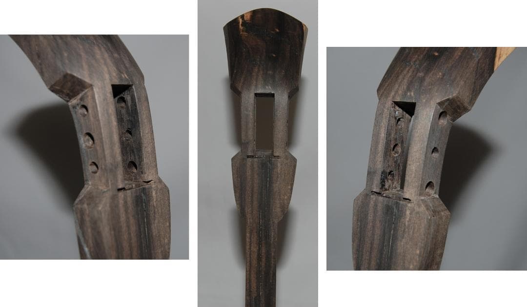 沖縄三線　黒檀　塗なし　与那城型　棹のみ