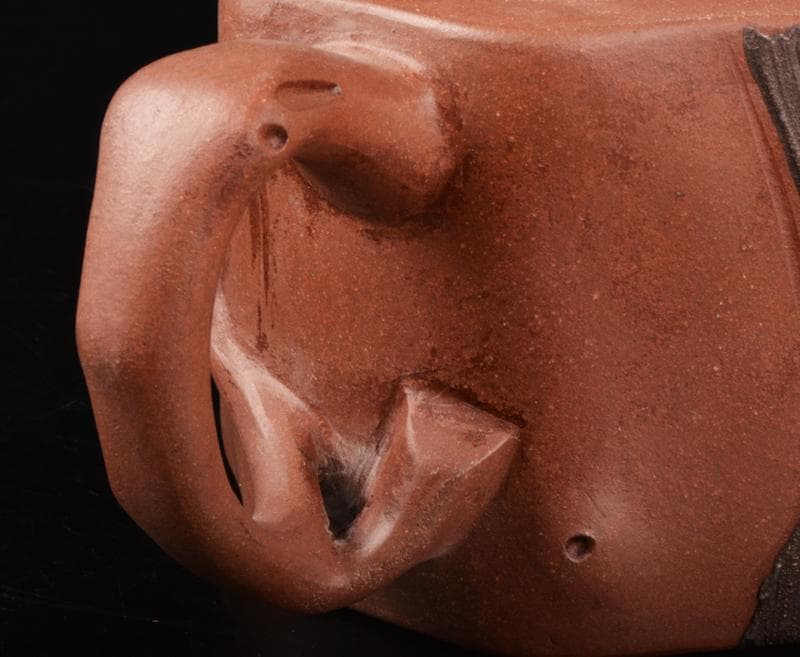 中国　紫砂　朱泥　松竹梅文　急須　茶壷　C　R5449E