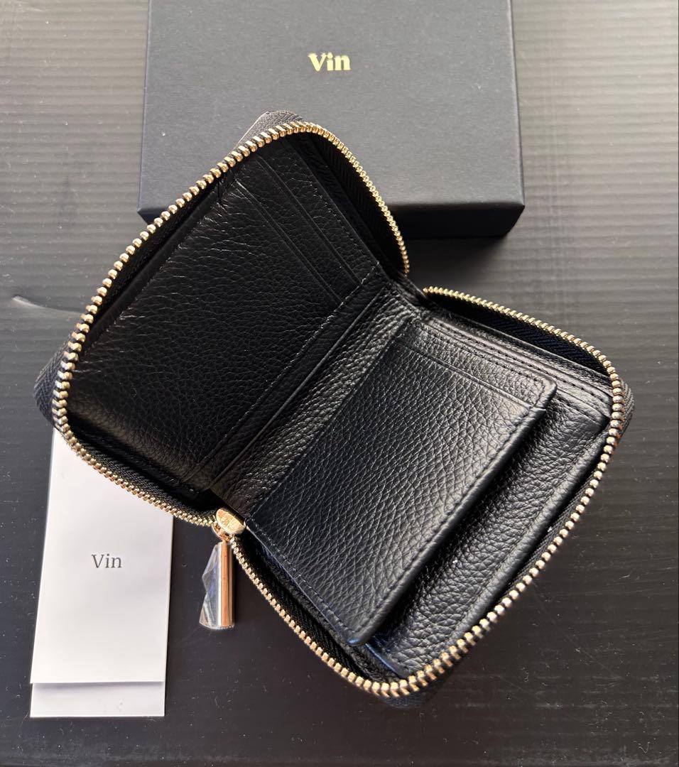 Vin 　ラウンドファスナー　レザーミニウォレット