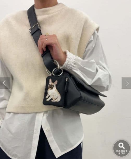 【新品未使用】ビアズリー レザーリングボディバッグ ブラック