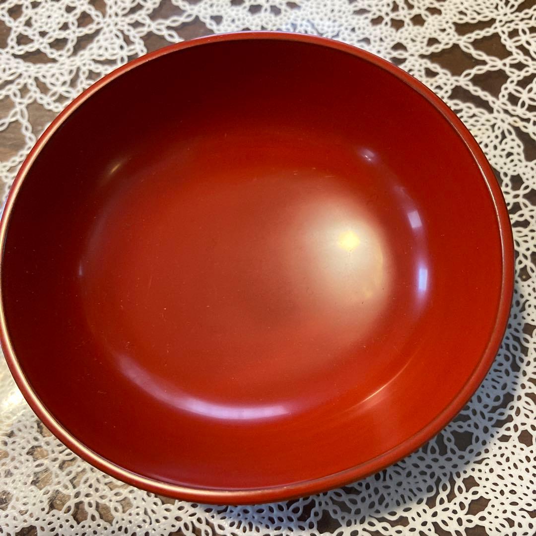 鈴木睦美 氏作　漆器 浅い朱盃　木箱付き