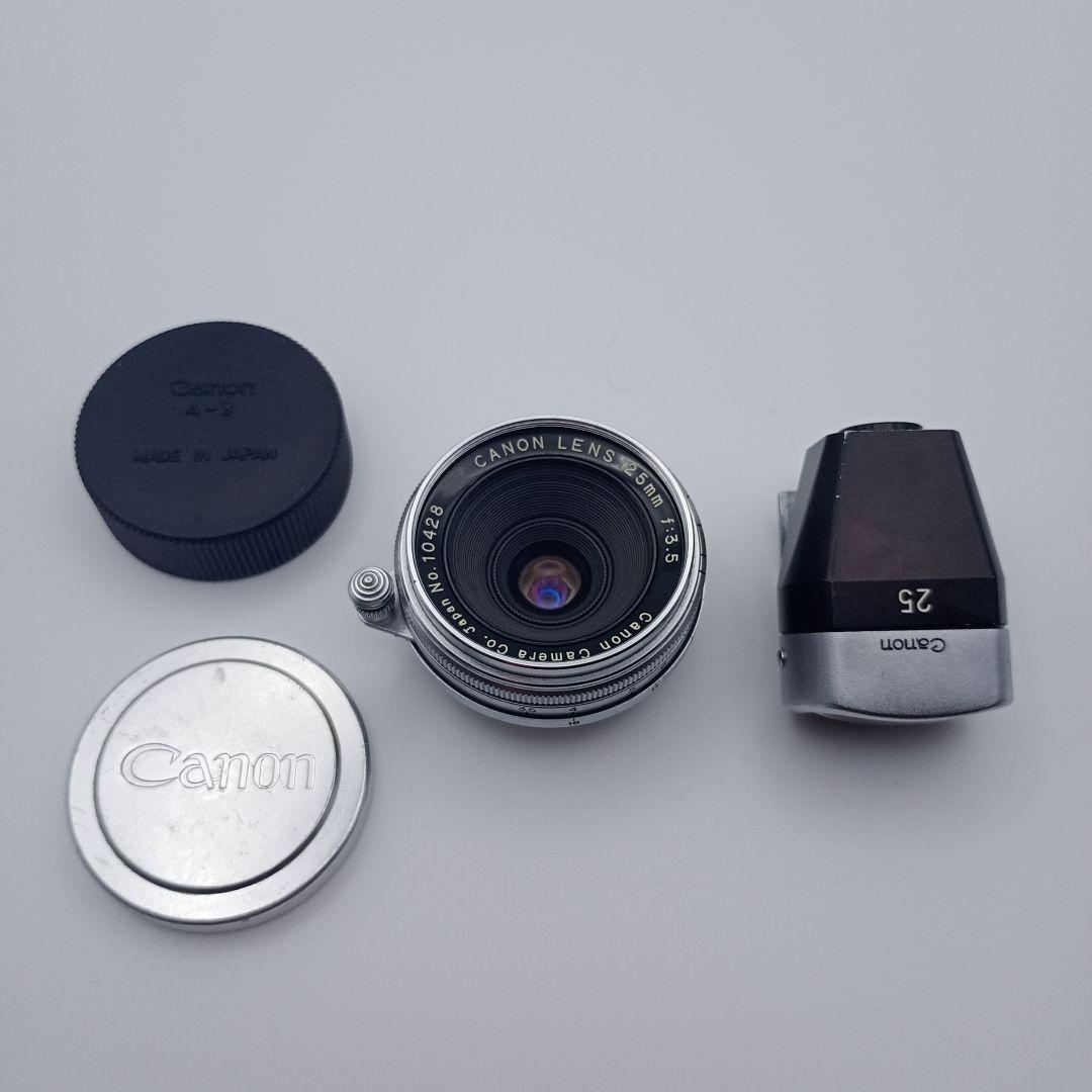 キャノン 25mm F3.5 Lマウントレンズ 純正ファインダー他付属品充実
