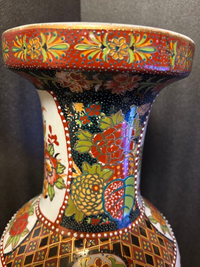 ☘️あぽらす☘️ 薩摩焼 飾り大壺 60cm 金彩色絵 豪華爛漫 美人図画