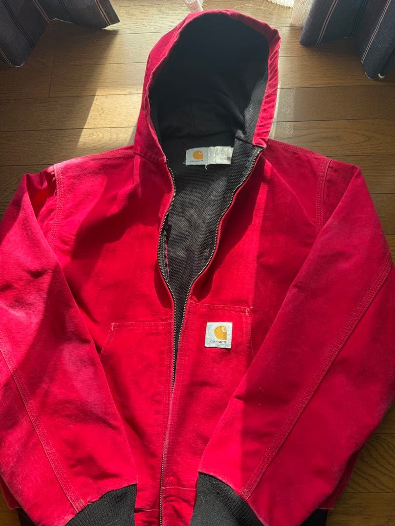 Carharttアクティブジャケット90s赤色Msize希少
