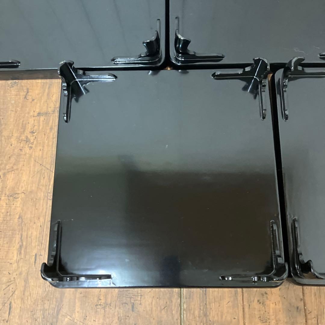 D-4 昭和レトロ 会議膳 膳 御膳5客セット セット売り 四角形 正方形 漆器