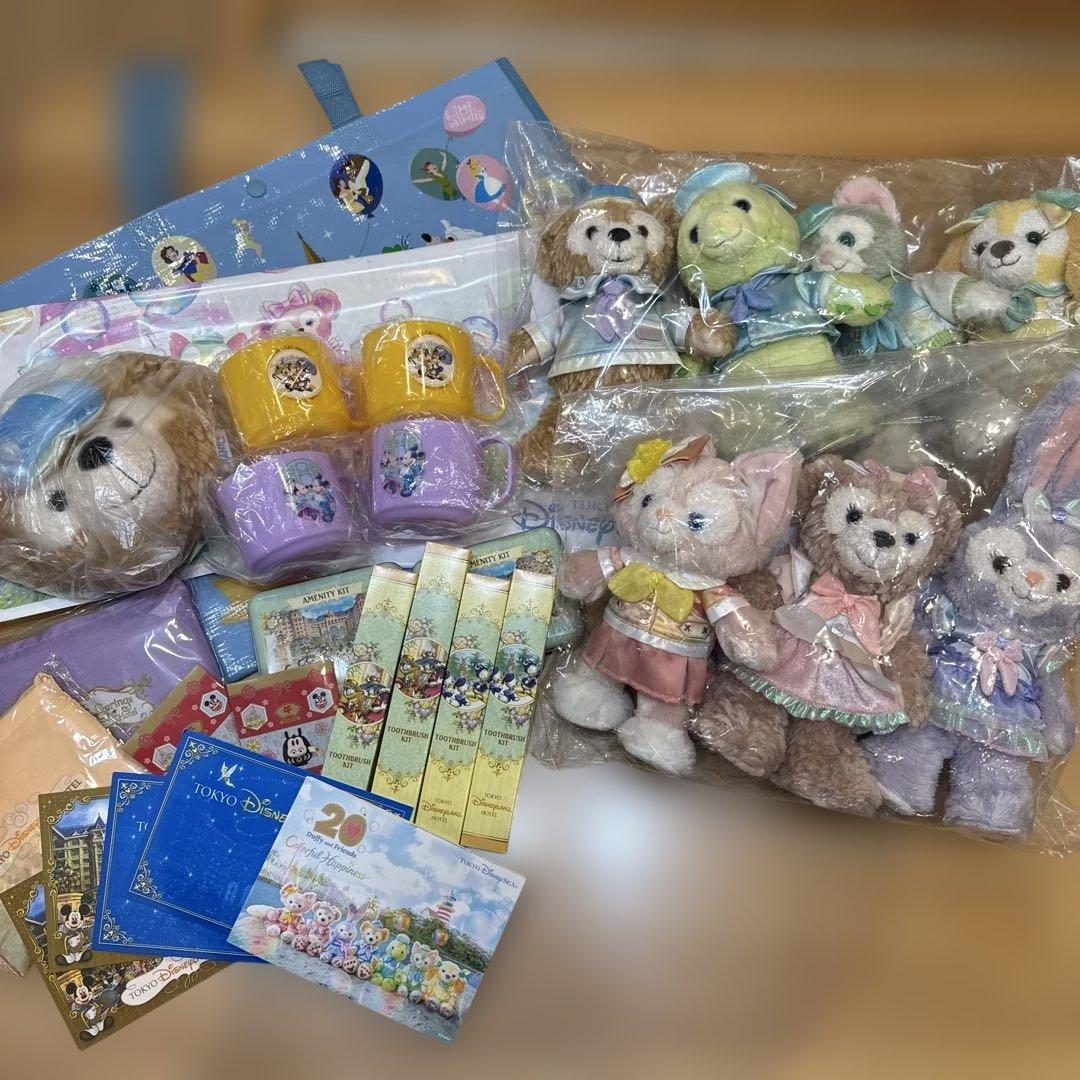 新品未使用 ダッフィー カラフルハピネス ポージープラッシー 7体 おまけ付き