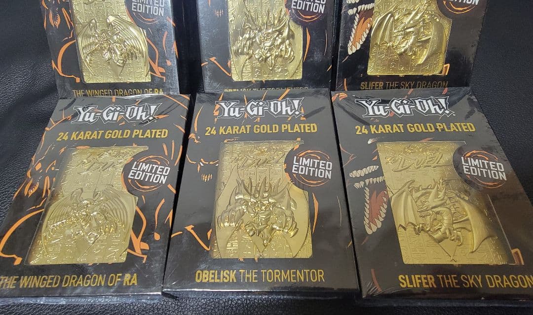 遊戯王 三幻神 24K金メッキ 金属製カード 3種×5セット シリアル入り