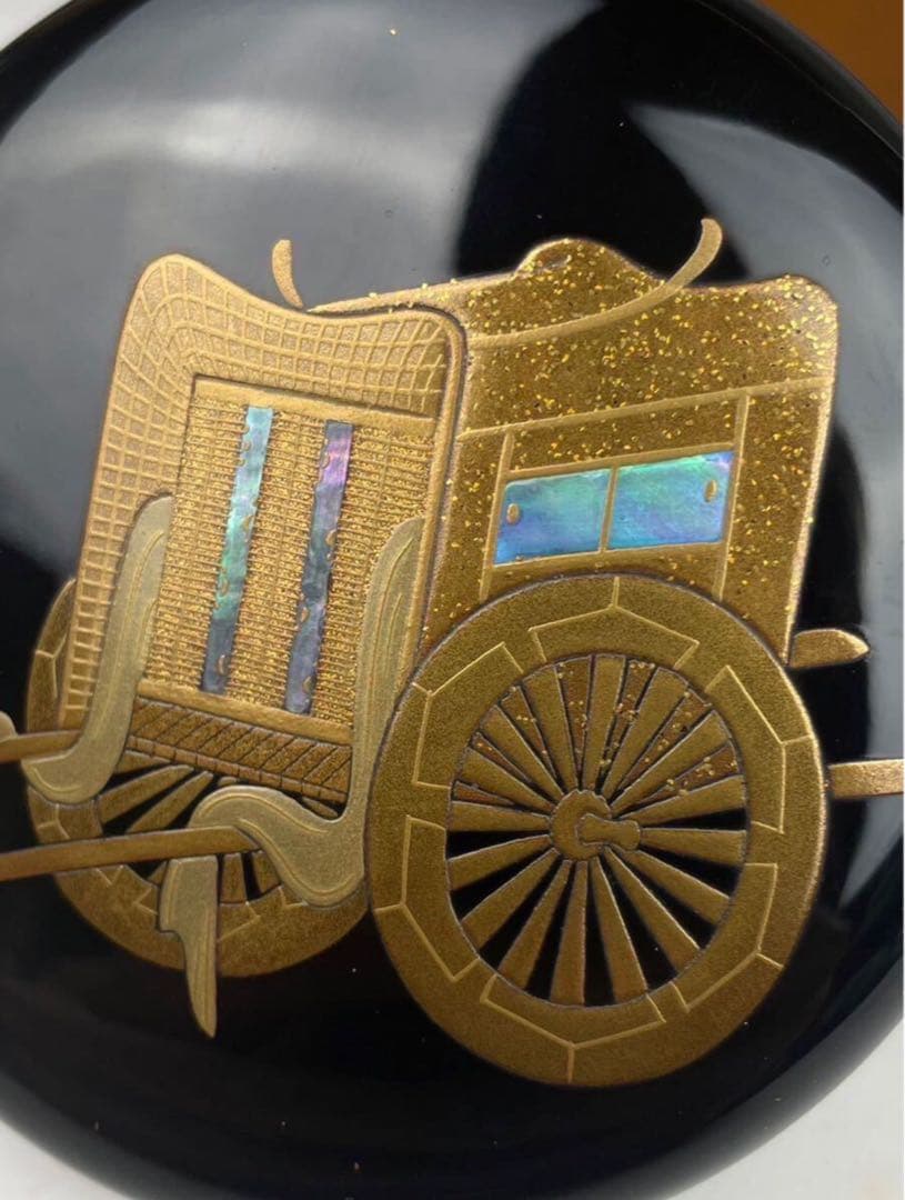 最高傑作品 煎茶道具 棗 松杏 御所車蒔絵 金蒔絵 螺鈿細工 美品 茶道具