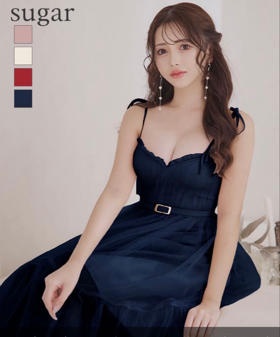 DEA.by ROBE de FLEURS/SUGARティアードドレス ネイビー