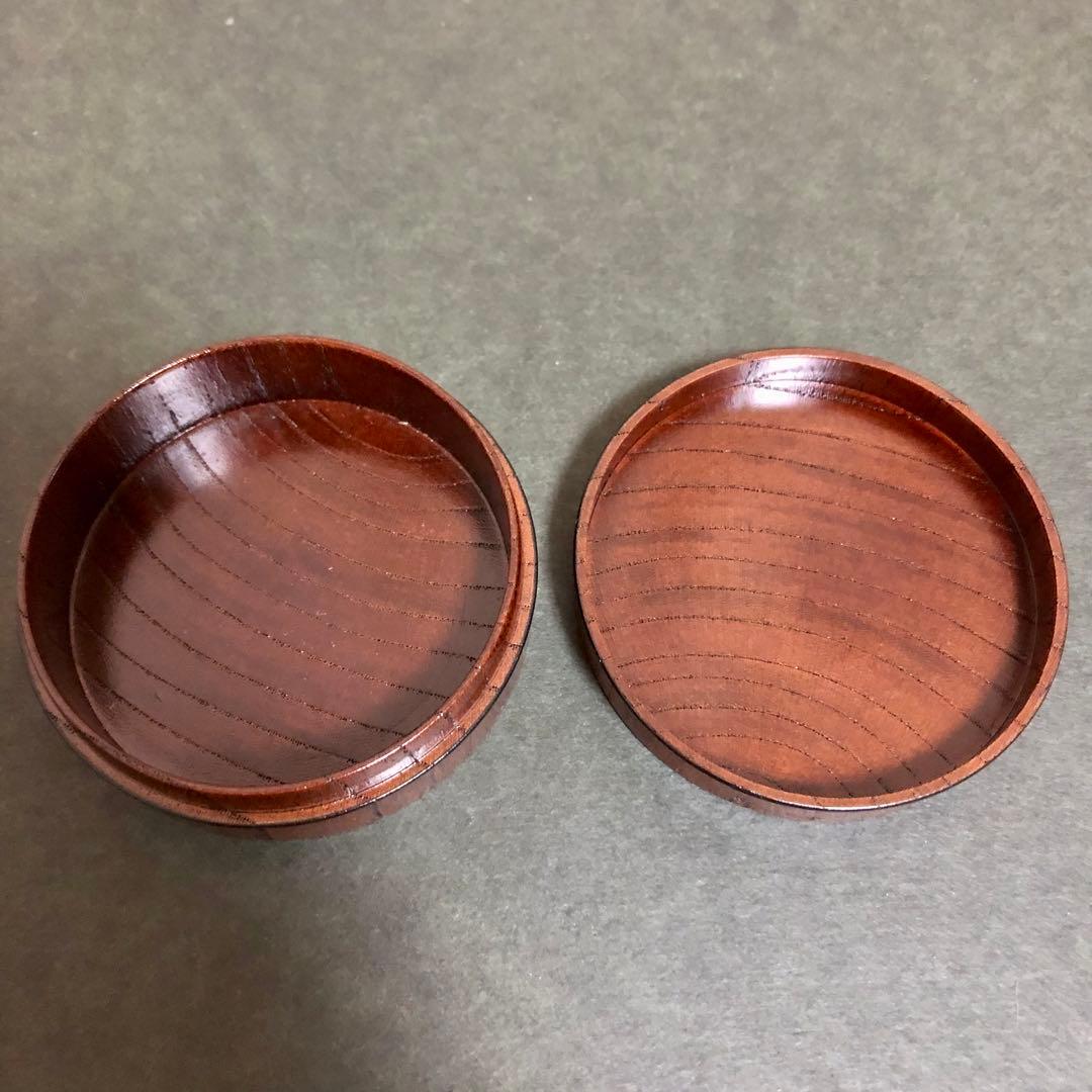 新井司峰 鴛鴦蒔絵欅丸香合 共箱 茶道具