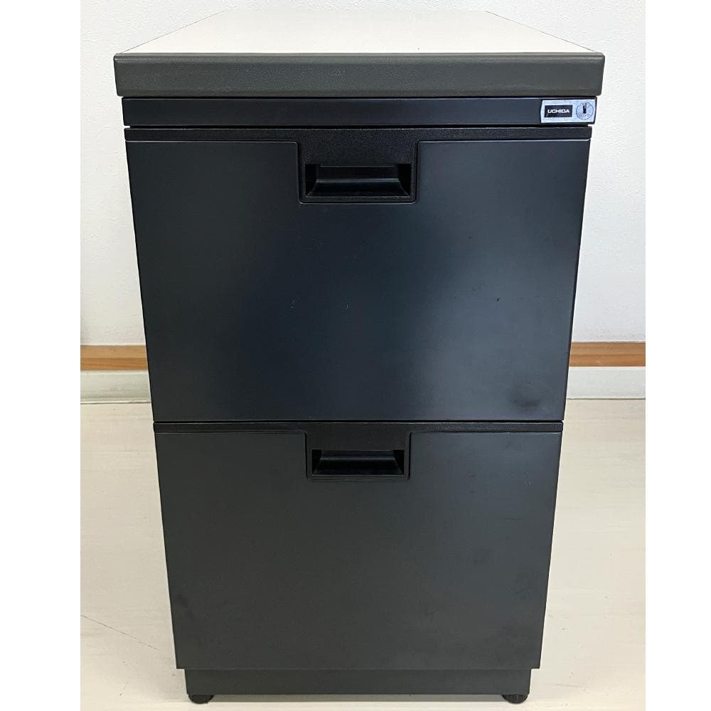 #2876　UCHIDA　袖机　サイドデスク　脇机　内田洋行　ホワイト系天板