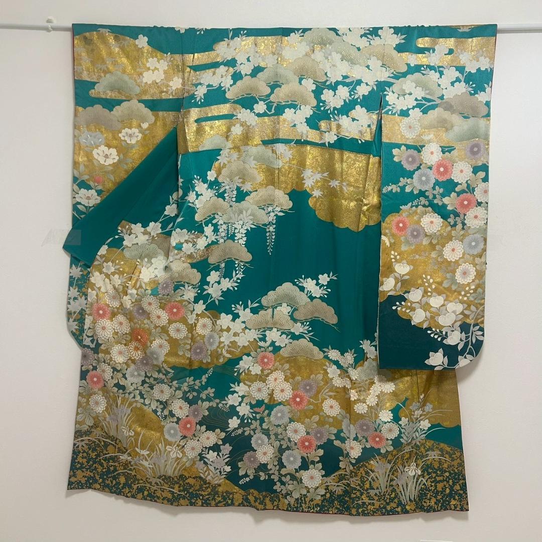 KP1755 振袖 身丈153cm 正絹 着物 成人式