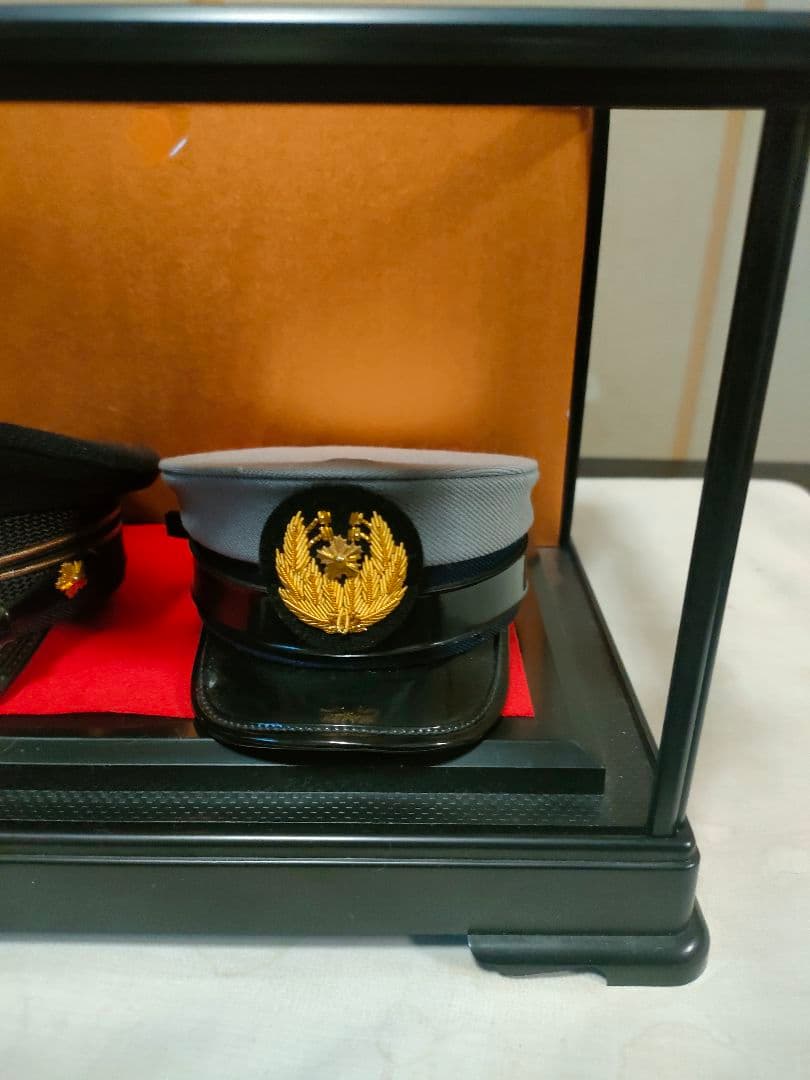 【希少】警察官帽子　ミニチュア　セット　2点　組み立て式ケース付　昭和レトロ