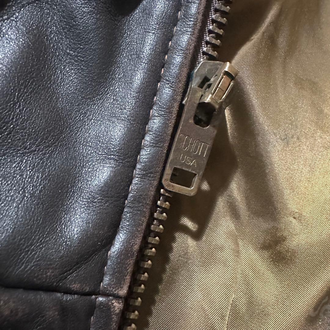 Schott A-2 フライト ジャケット レザー ブラウン