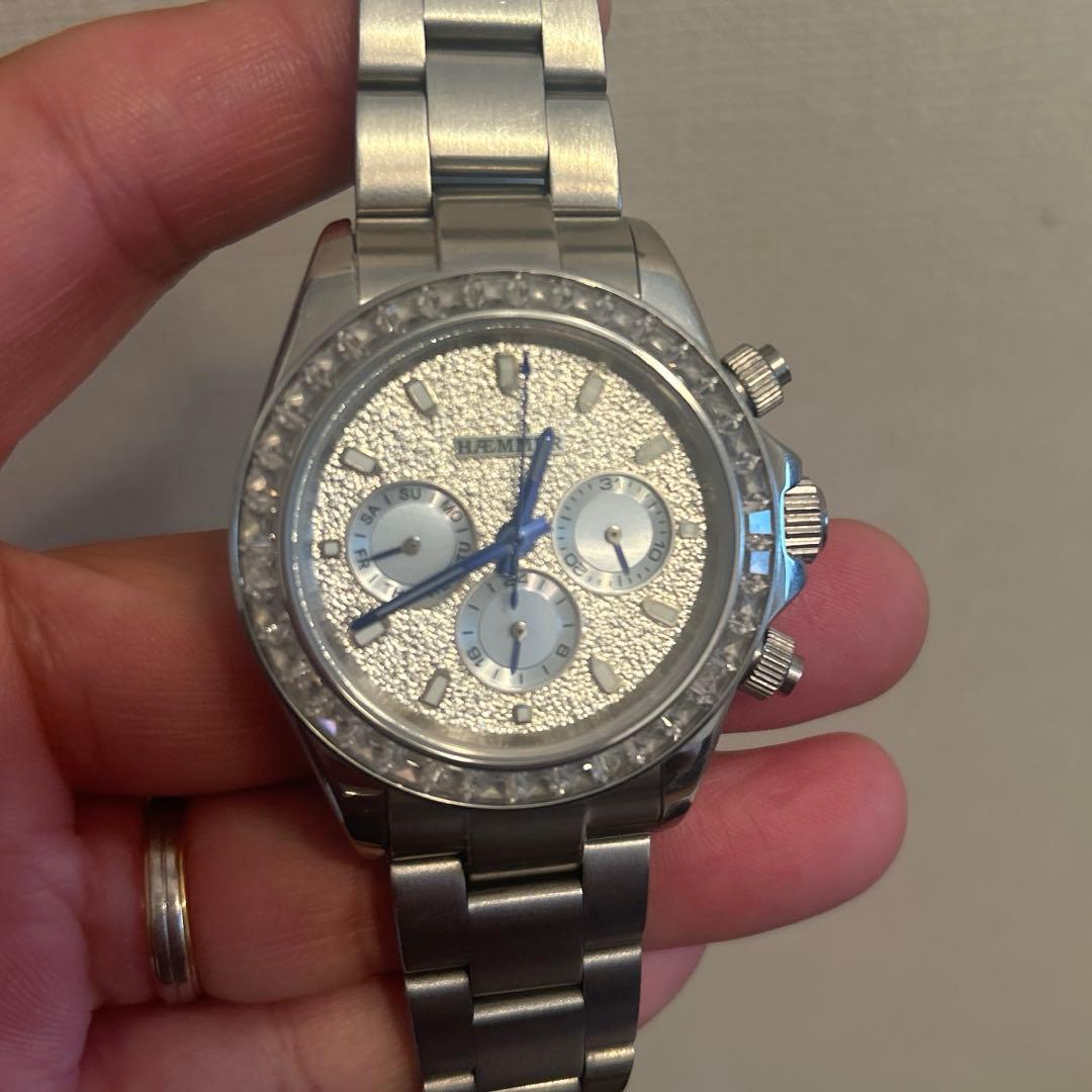 正月　大特価　海外製　自動巻き　時計　デイトナ風　アイスブルー　オマージュ