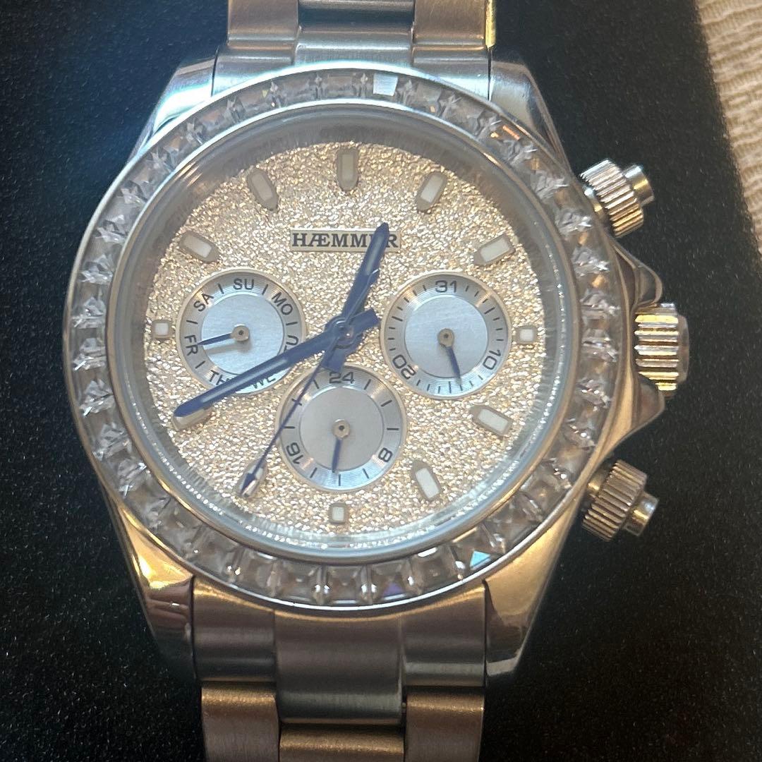 正月　大特価　海外製　自動巻き　時計　デイトナ風　アイスブルー　オマージュ