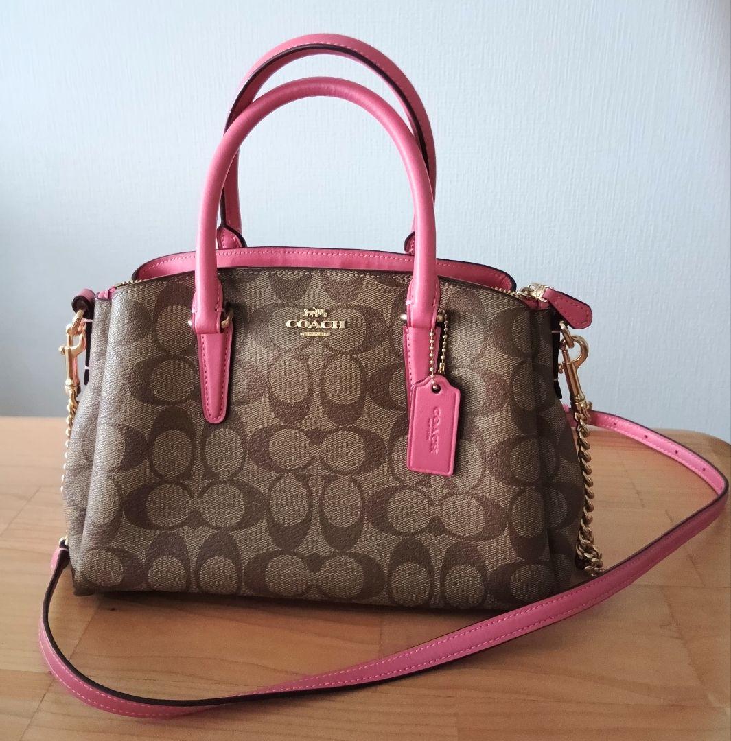 COACH コーチ超美品ショルダーバッグ ブラウン/ピンク