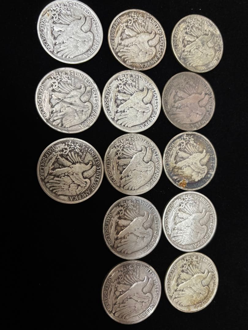 ウォーキングリバティハーフダラー【アメリカ銀貨】13枚セット