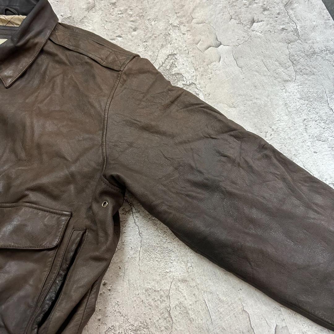 ロ*ク様 G-III 　レザージャケット　A-2　古着　ブラウン　茶色　L