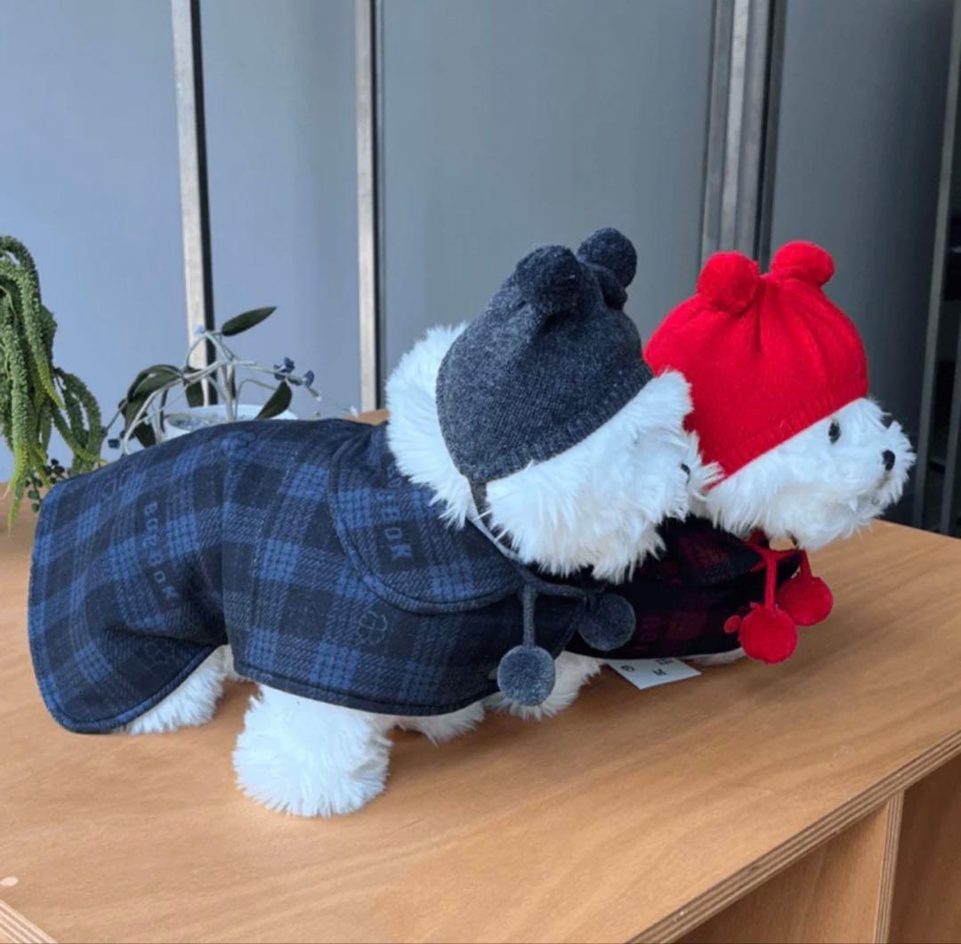 韓国犬服ブランド　リバーシブルウールポンチョ