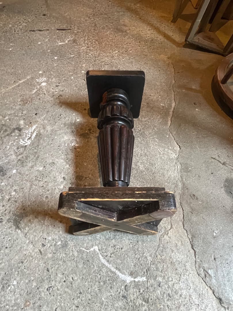 木製花柄タイルスタンド　イギリス　アンティーク