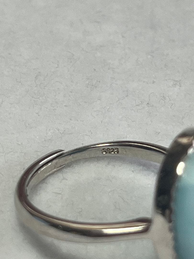 【高品質・やや大きめ】ラリマーリング （15.6×13.5mm）鑑別書付き