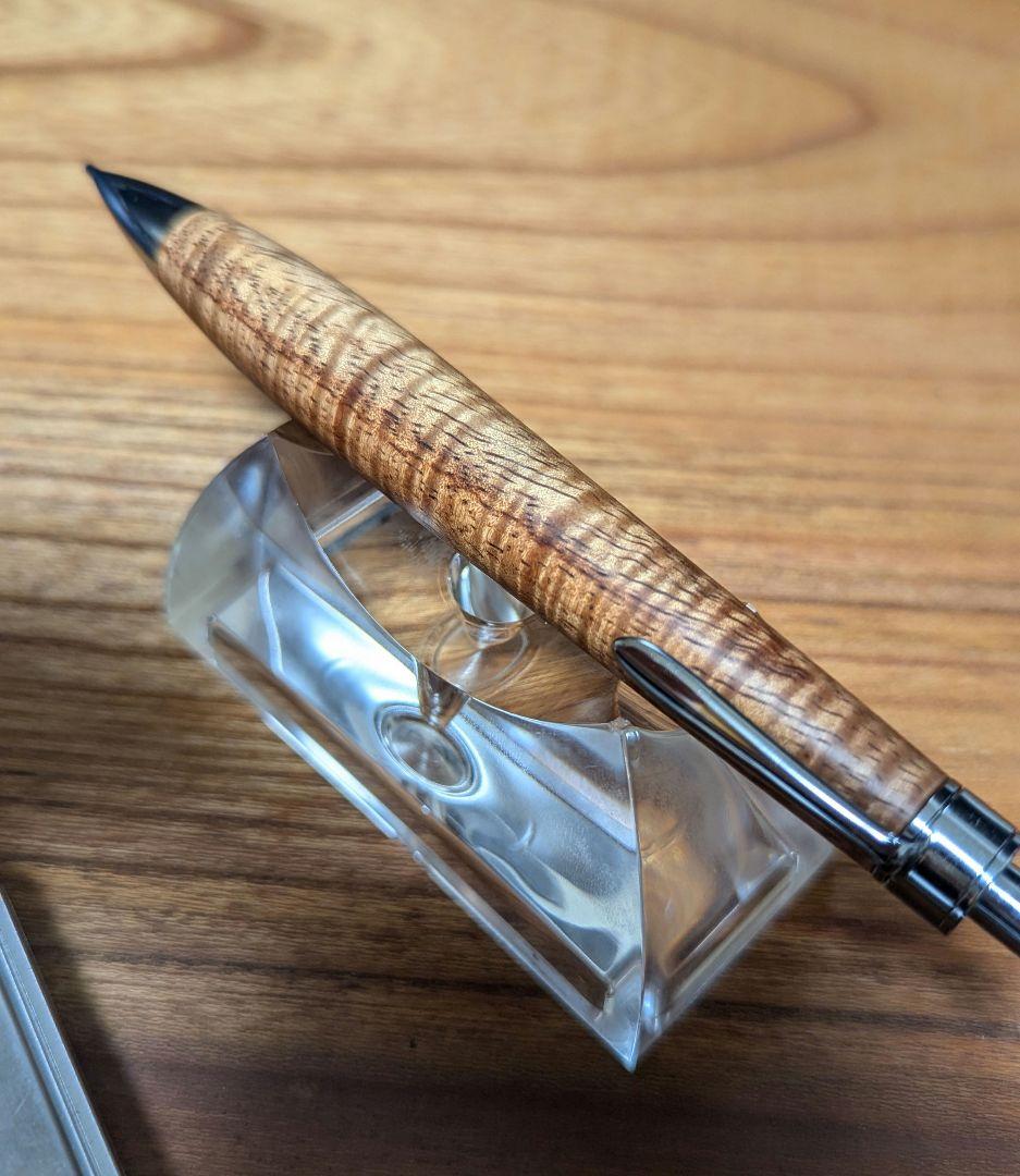 232ペン工房翌檜　極上　ハワイアンカーリーコア　木軸シャーペン　木軸ボールペン