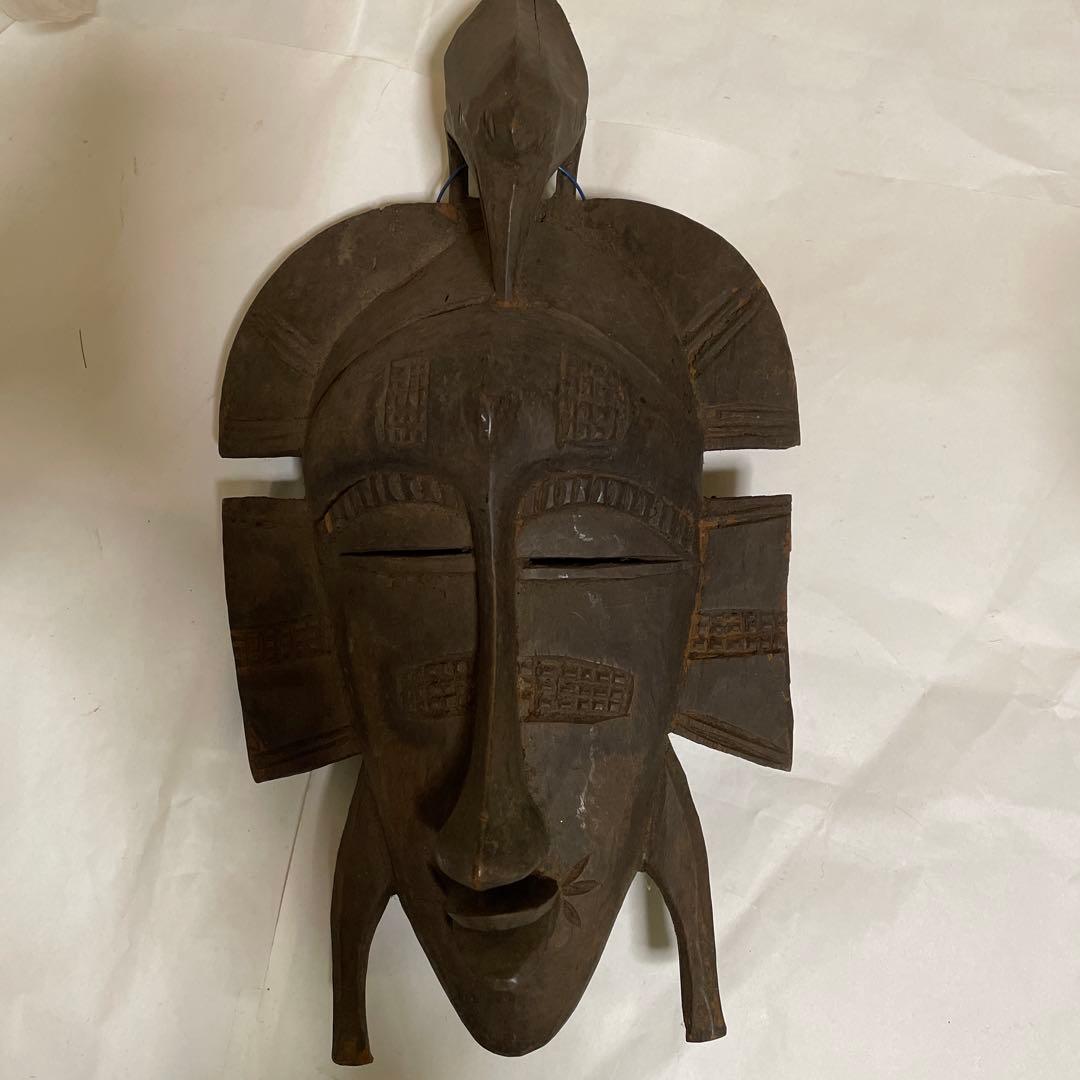 コートジボワールアンティーク　フォルム、鳥、幾何学模様が美しく芸術的な仮面